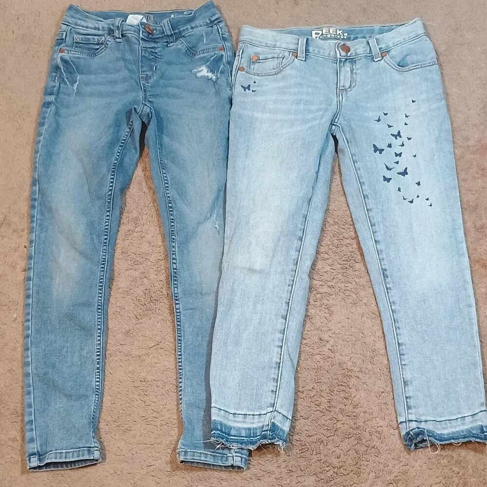 Peek & Justice/Jeans Bundle/Girls 10/Light Wash Jeggings 2Pc Lot